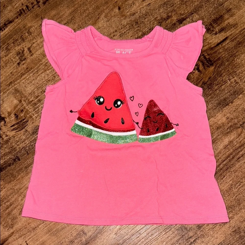 The Children's Place Pink and Red Watermelon Graphic Tee